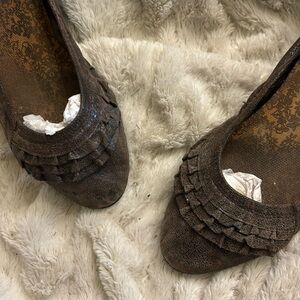 BC footwear flat ballerina shoe brown size 9